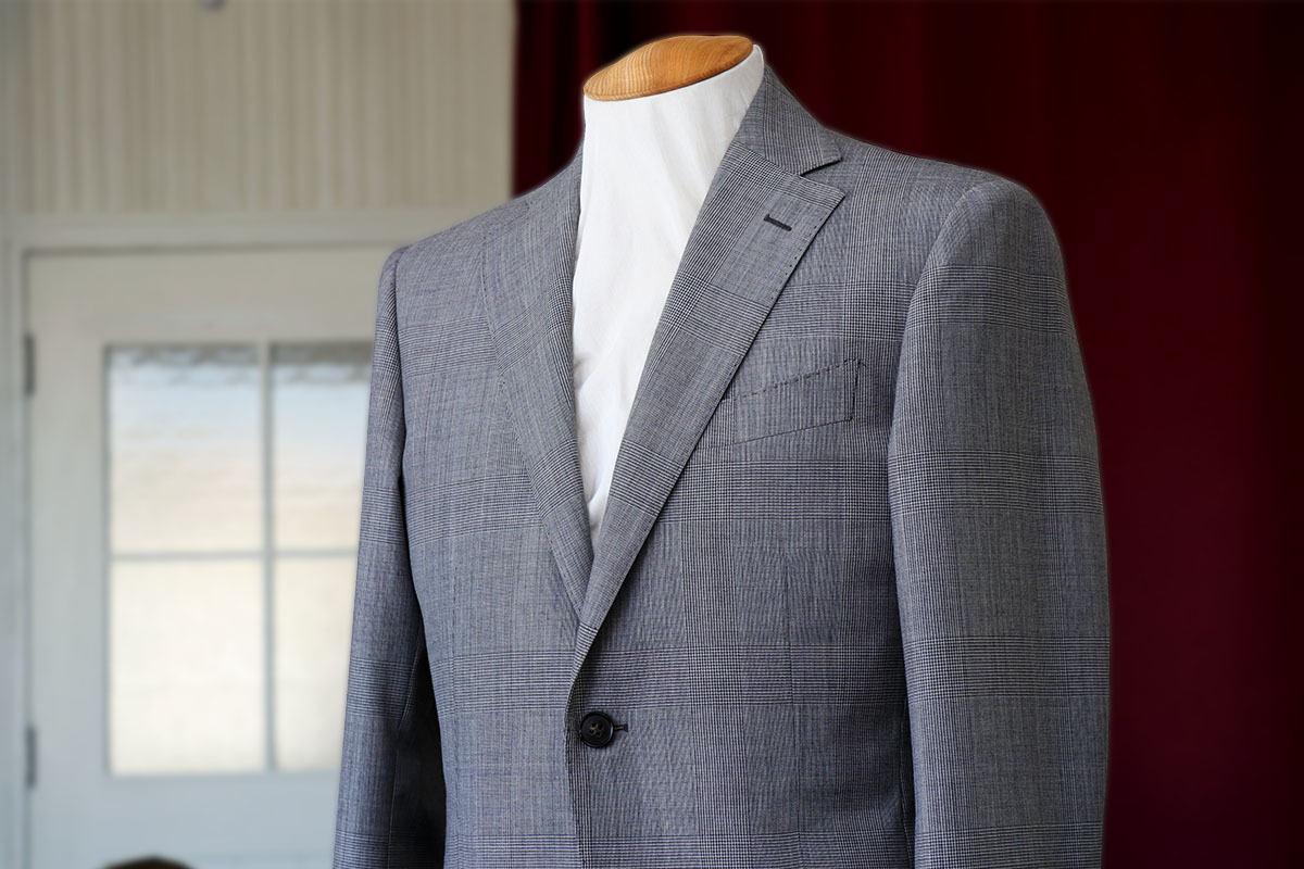 イギリスダロウデイルの平織りグレンチェックのスーツ